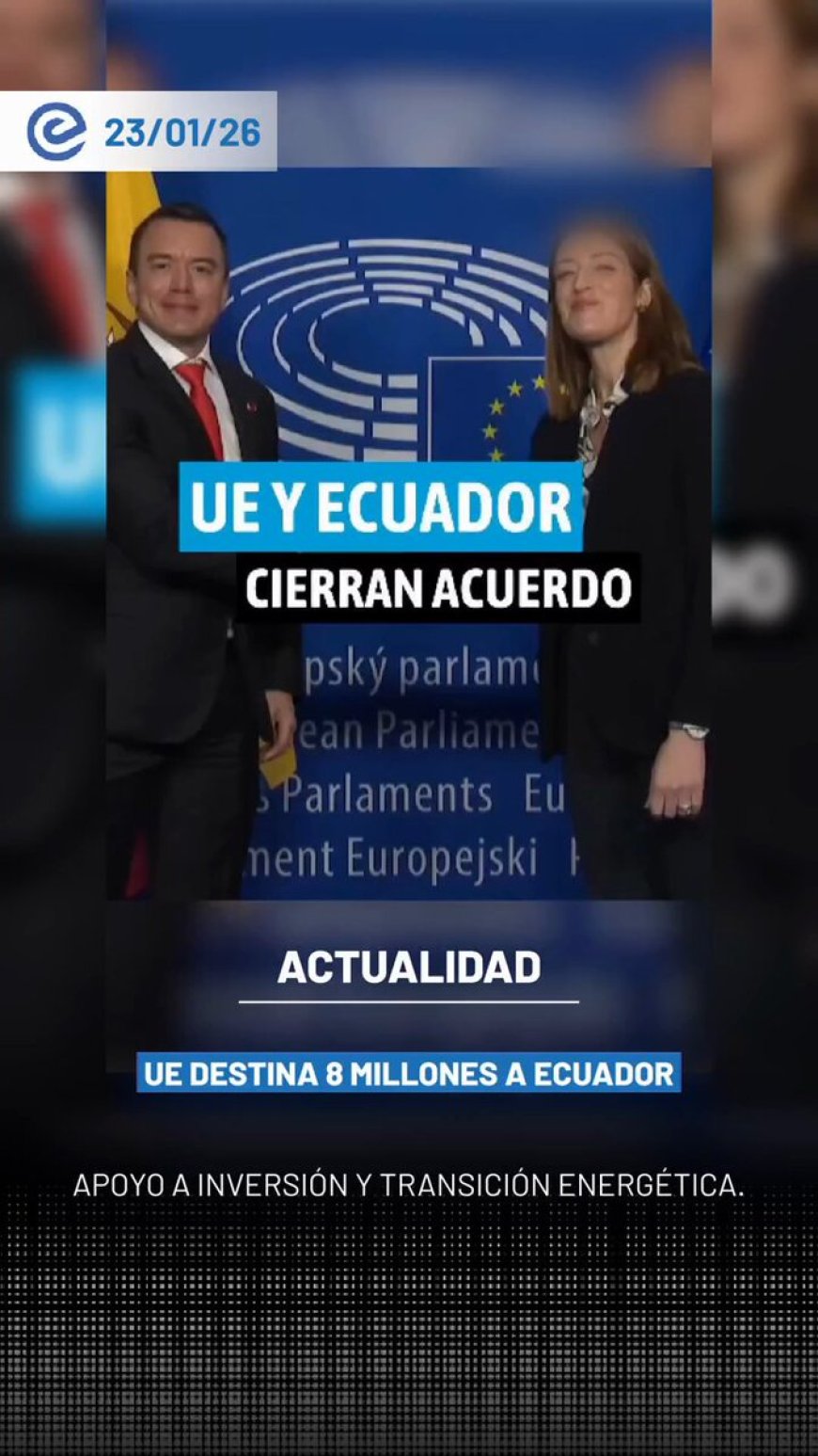 🔵 La Unión Europea y Ecuador cerraron las negociaciones del Acuerdo de Facilitación de la Inversión Sostenible, convirtiéndose en el primer pacto de este tipo que la UE concreta con un país de América Latina.