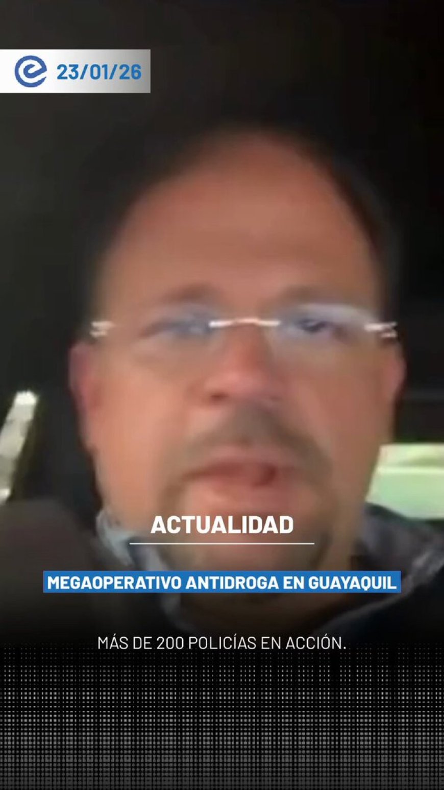 🔵 El ministro del Interior, John Reimberg, informó desde Guayaquil sobre un megaoperativo contra el narcotráfico que contó con la participación de más de 200 policías, logrando el decomiso preliminar de más de una tonelada de droga.