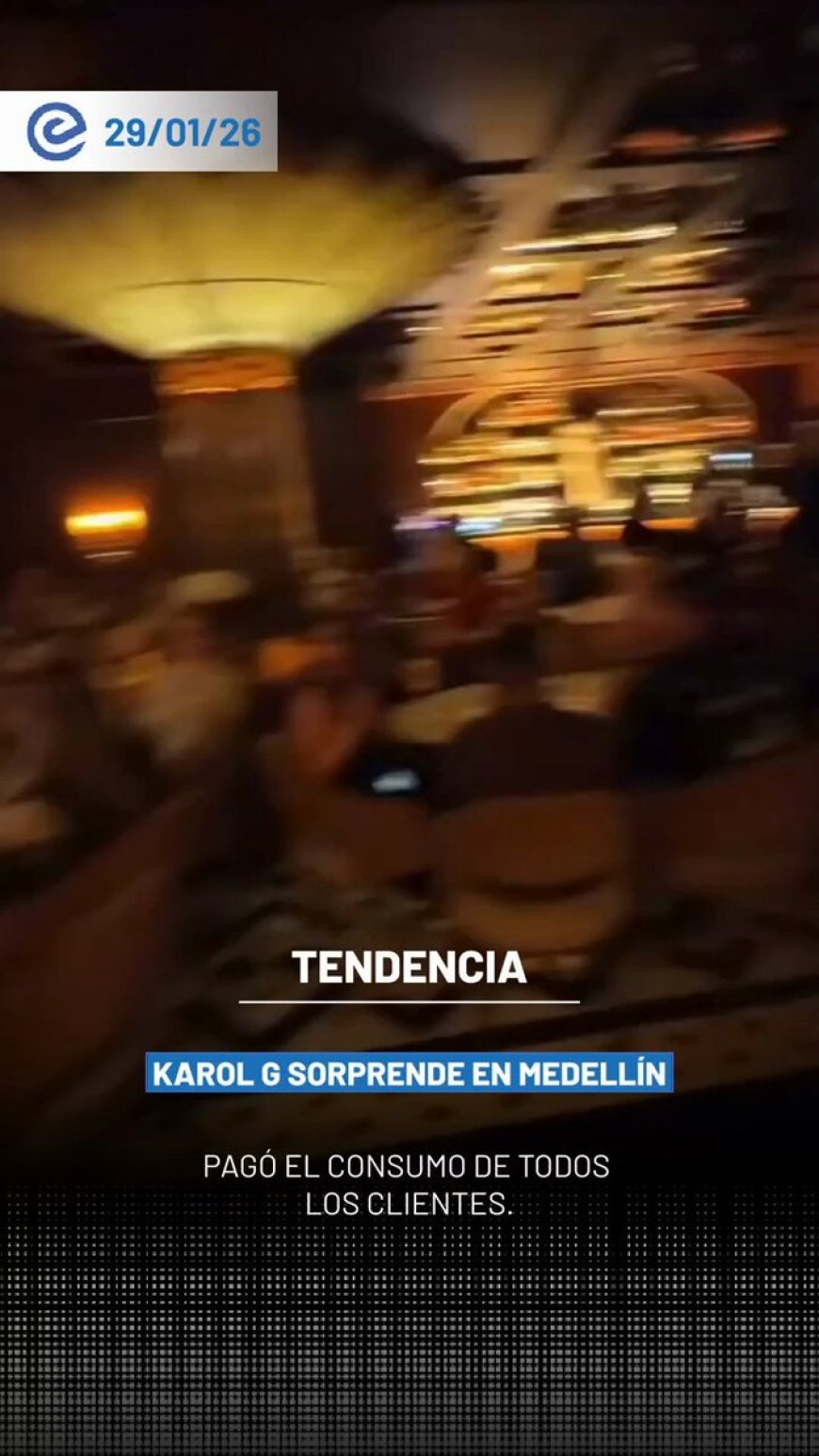 🔵 Karol G volvió a sorprender en Medellín al pagar la cuenta de 150 comensales en su restaurante Carolina, ubicado en Provenza, tras una noche de celebración luego de los conciertos de Bad Bunny.