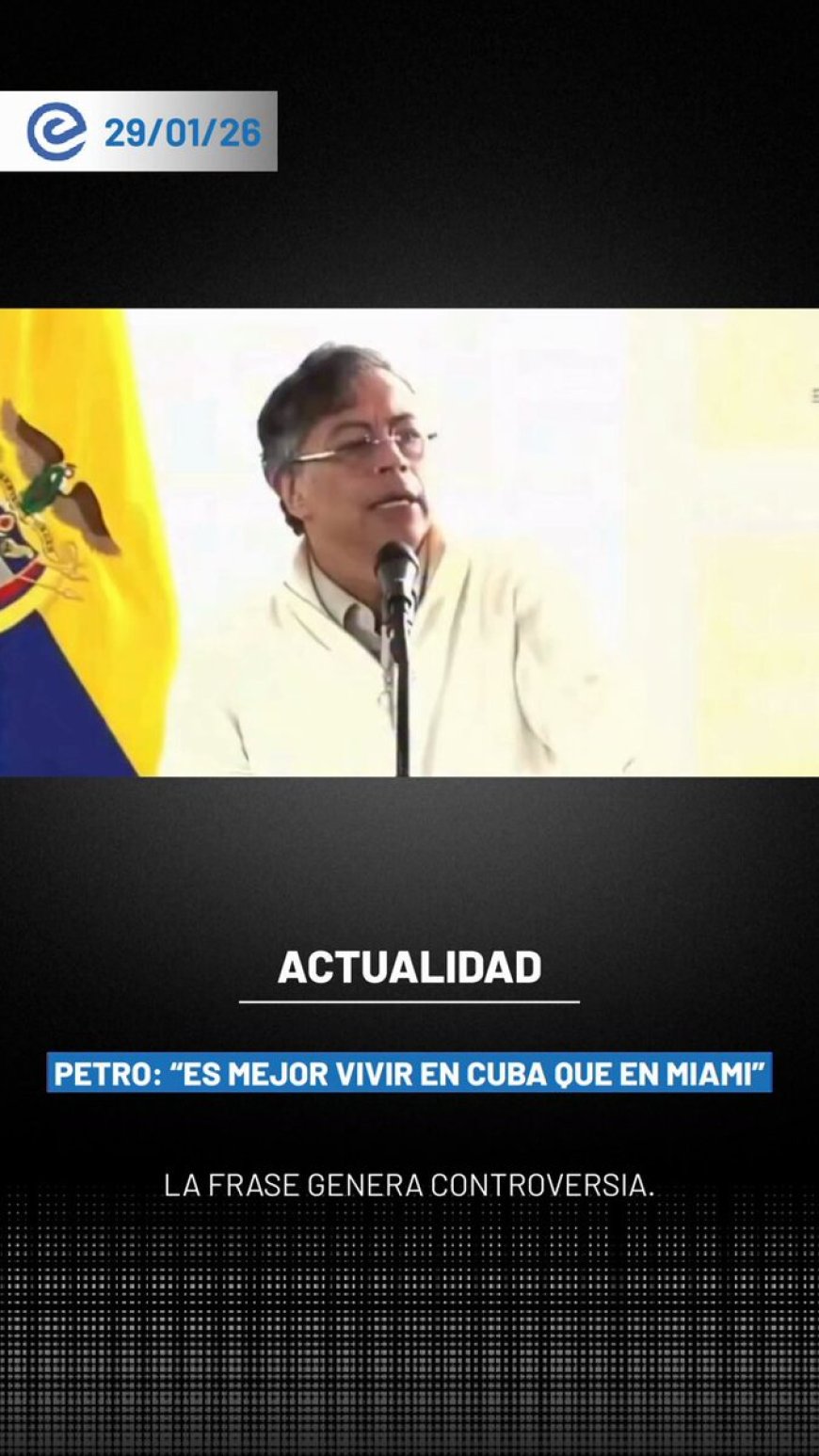 🔵 Gustavo Petro afirmó que “es muchísimo mejor vivir en Cuba que en Miami”, asegurando que la capital cubana supera a la ciudad estadounidense en cultura e identidad. La declaración generó críticas por ignorar la profunda crisis económica y social que enfrenta Cuba, con apagones, escasez de alimentos y migración masiva.
